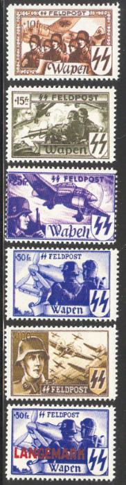 1944 Waffen SS Flemish Legion Feldpost Labels set of 6